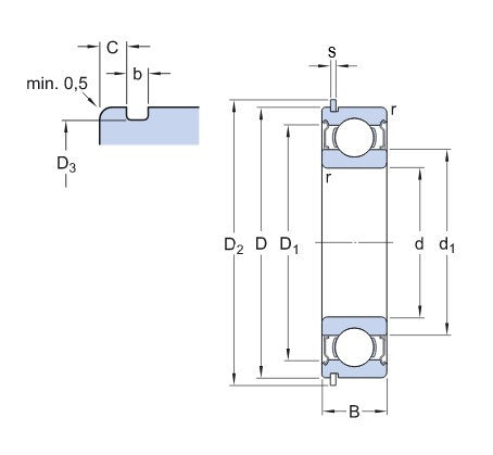 SKF 6208-2ZNR Kugellager