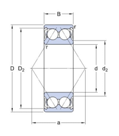 SKF 3205 A-2Z/MT33 Kugellager mit schrägem Kontakt