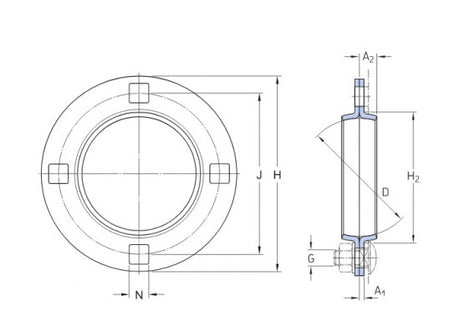 SKF PF 85 rundes Blechlagergehäuse