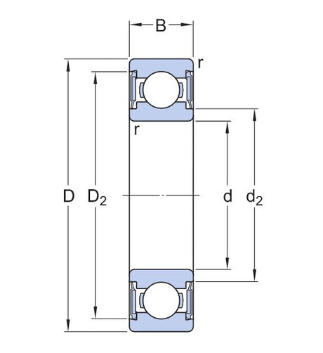 SKF W 6001-2RS1 Edelstahl-Kugellager