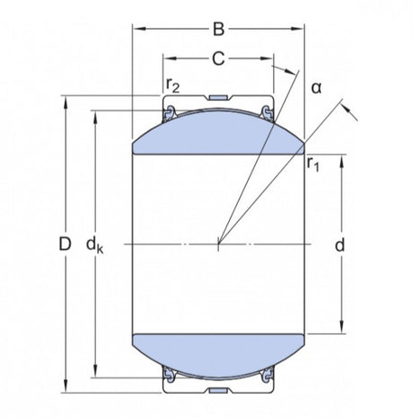 SKF GEH 110 TXA-2LS (GE 110-FW-2TS) wartungsfreies Gelenklager, Stahl/PTFE