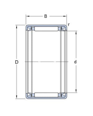 SKF HK 0812.2RS Nadellager mit gepresstem Gehäuse