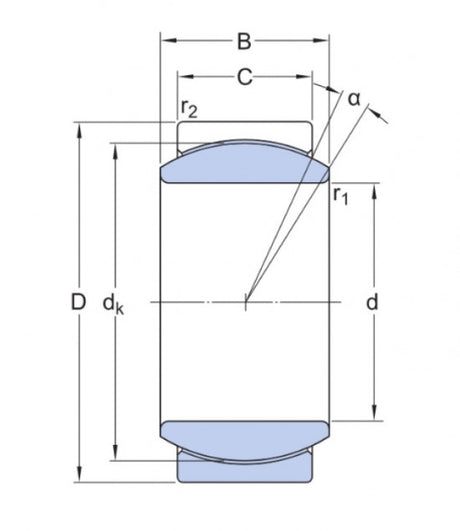 SKF GE 17 C (GE 17 UK) wartungsfreies Gelenklager, Stahl/PTFE