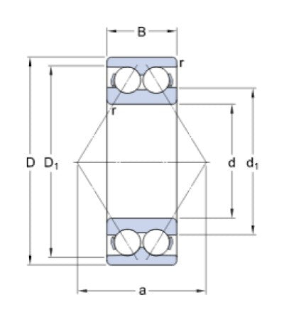 SKF 3319 A Kugellager mit schrägem Kontakt