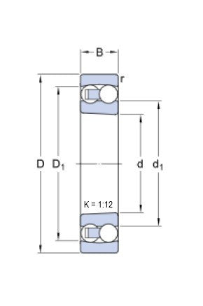 SKF 1312 EKTN9/C3 Kippkugellager
