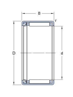 SKF HK 1614 RS Nadellager mit gepresstem Gehäuse